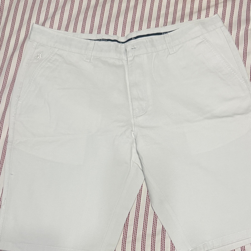 Polo Ralph Lauren White Flat Front Men's Shorts